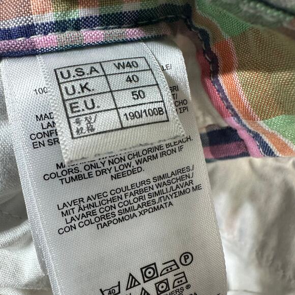 Brooks Brothers 346 Shorts Mens 40 Green Pink‎ Blue Madras Plaid Preppy Summer - Picture 7 of 8